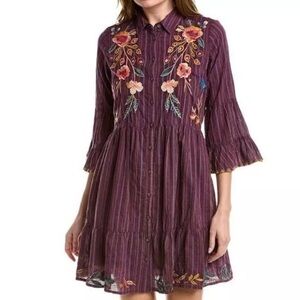 Johnny Was Shuri Easy Tiered Embroidered Dress